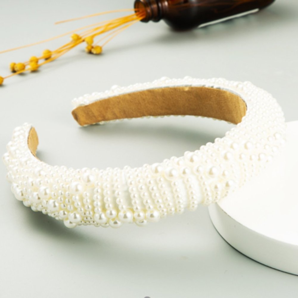White Pearls Handmade Headband